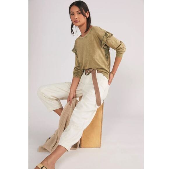 NWT Pilcro Ruffled Open-Back Moss Top - Medium - Picture 4 of 7